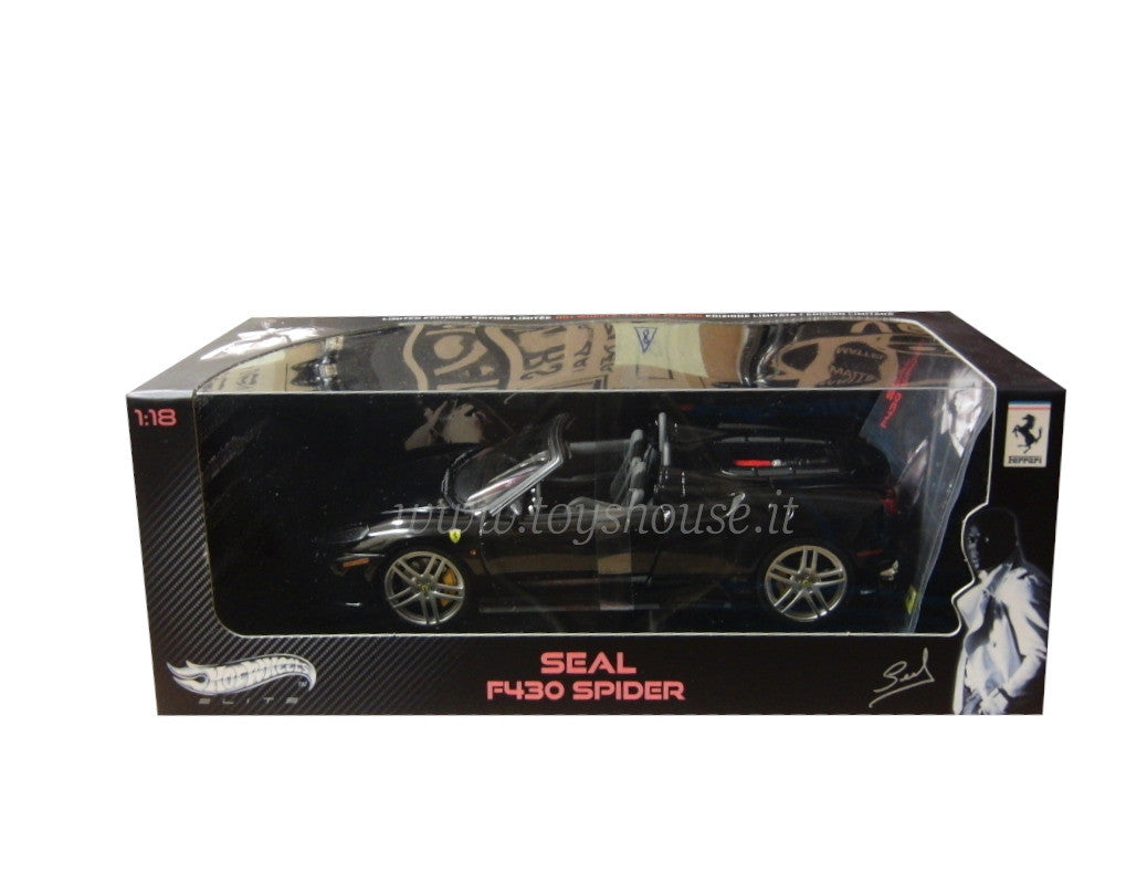 Hot Wheels scala 1:18 articolo T6928 Elite Ferrari F430 Spider Seal Ferrari in Music Collection Ed.Lim. 5000 pz