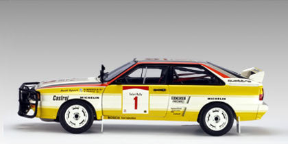 AUTOart scala 1:18 articolo 88401 Millennium Collection Audi Quattro LWB A2 Rally Safari 1984 n.1 H. Mikkola