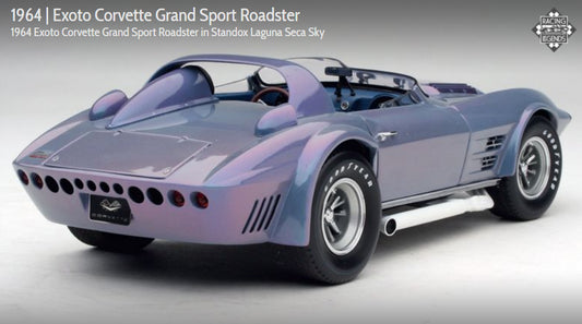 Exoto scala 1:18 articolo PRM00080 Racing Legends Collection Corvette Grand Sport Roadster Standox Laguna Seca Sky