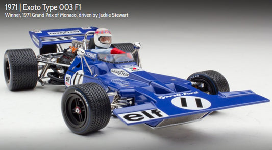 Exoto 1:18 scale item GPC97029 Grand Prix Classics Collection Tyrrell Type 003 - Jackie Stewart