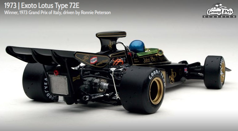 Exoto 1:18 scale item GPC97031 Grand Prix Classics Collection Lotus Type 72E - Ronnie Peterson
