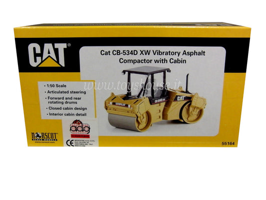 Norscot CAT scala 1:50 articolo 55164 CAT CB-534D XW Vibrator Asphalt Compactor, closed cabin