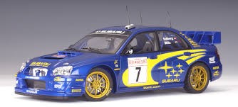 AUTOart 1:18 scale item 80391 Racing Division Subaru New Age Impreza WRC Rally Monte Carlo 2003 n.7 P.Solberg/P.Mills