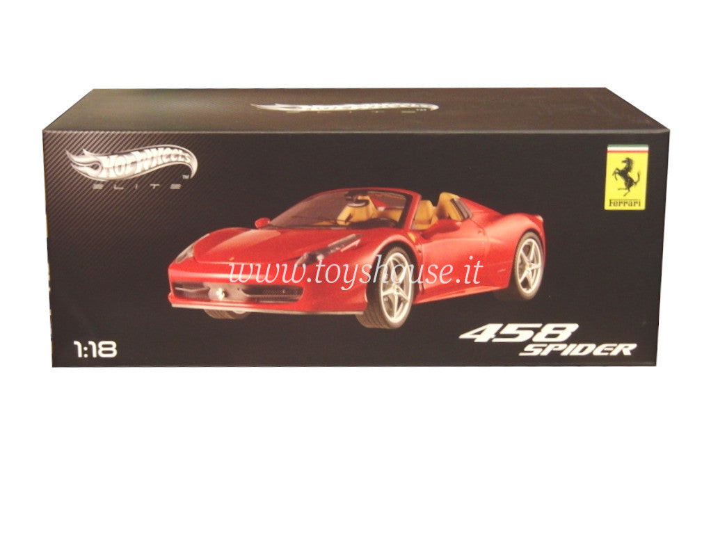 Hot Wheels scala 1:18 articolo BCJ89 Elite Ferrari 458 Italia Spider