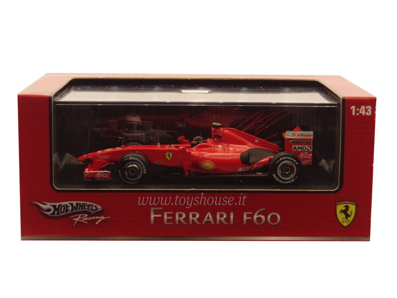 Hot Wheels 1:43 scale item P9963 Racing Ferrari F60 Raikkonen 2009