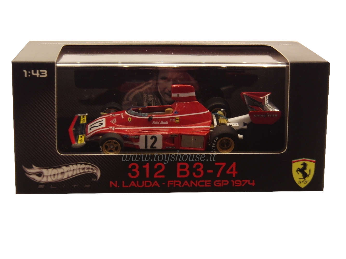 Hot Wheels 1:43 scale item V8371 Elite Ferrari 312 B3-74 Lauda 1974 (French GP) Limited Edition 5000 pcs
