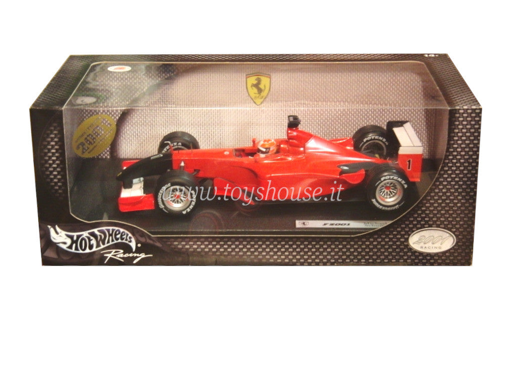 Hot Wheels scala 1:18 articolo 50202 Racing Ferrari F2001 Schumacher 2001 (No Decals GP Monza 9/11 Musetto Nero)