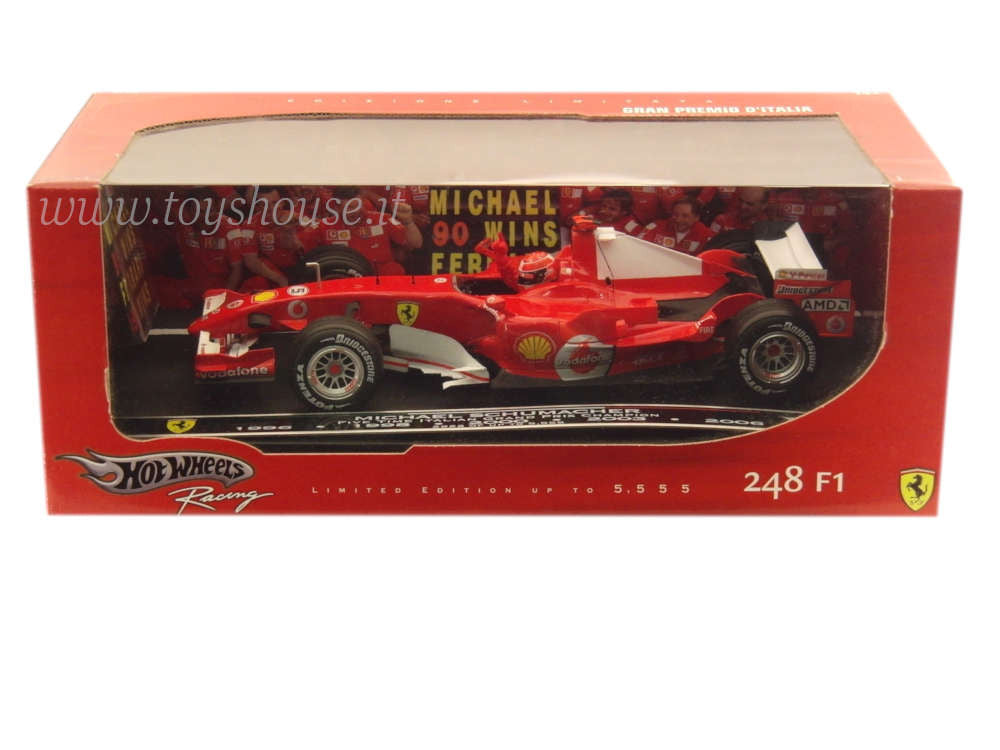 Hot Wheels 1:18 scale item M6713 Racing Ferrari 248 F1 Thanks Schumi 5 Victories GP Monza Limited Edition 5555 pcs