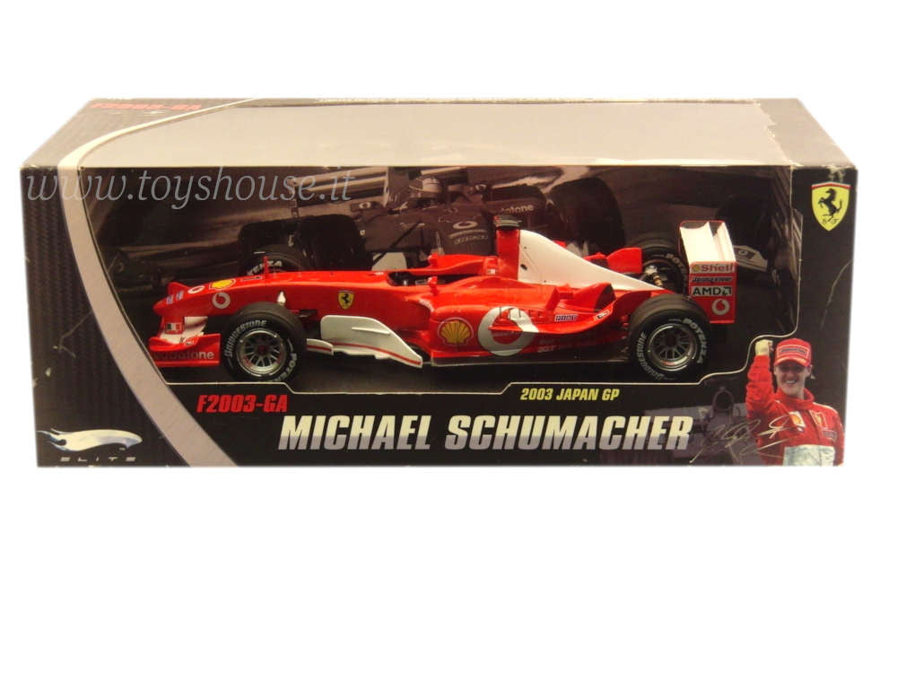 Hot Wheels 1:18 scale item N2077 Elite Ferrari F2003-GA Schumacher 2003 (Win Japanese GP) Limited Edition 5555 pcs
