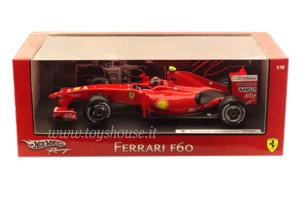 Hot Wheels 1:18 scale item P9965 Racing Ferrari F60 Raikkonen 2009