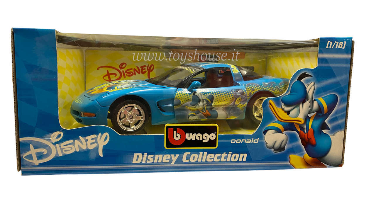 Bburago scala 1:18 articolo 2004 Disney Collection Chevrolet Corvette Donald