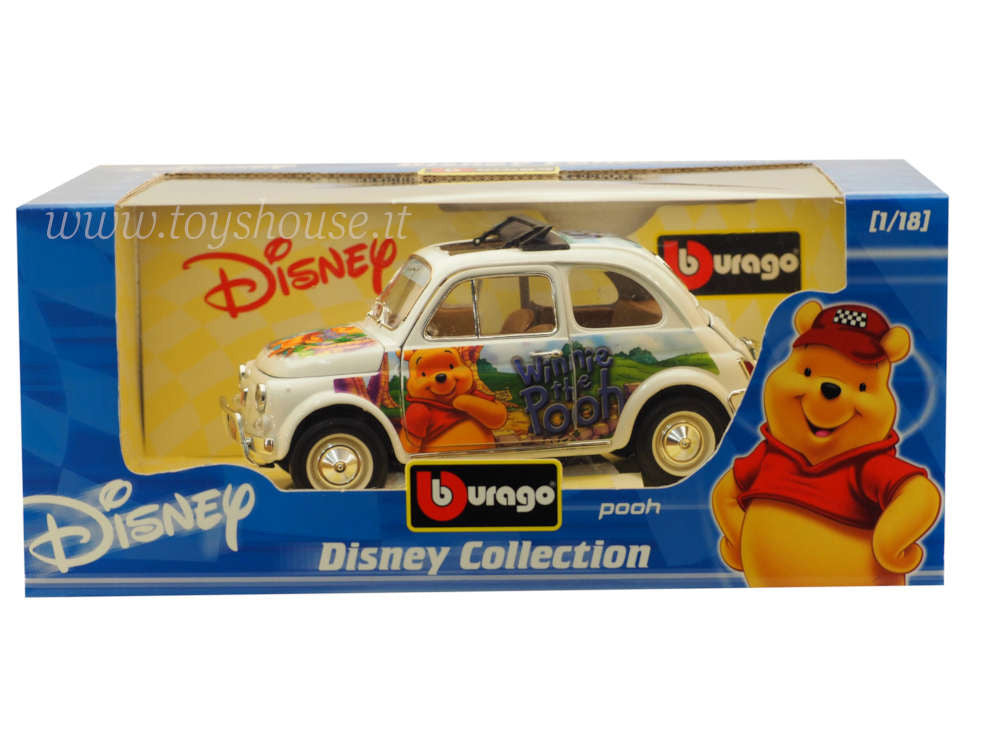 Bburago scala 1:18 articolo 2016 Disney Collection Fiat 500 Winnie The Pooh