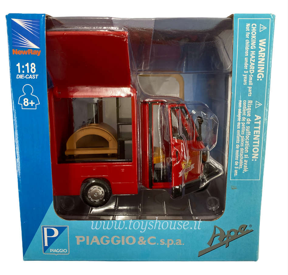 New Ray 1:18 scale item 68043 Ape Piaggio Pizza Oven