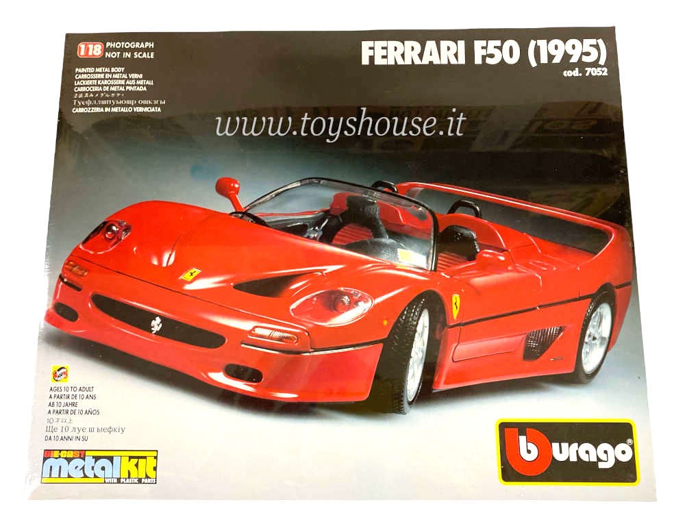 Bburago Ferrari F50 Spider Modellbausatz im Maßstab 1:18, Artikelnummer 7052