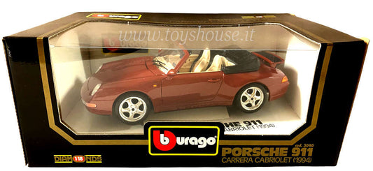 Bburago scala 1:18 articolo 3090 Diamonds Collection Porsche 911 Carrera Cabriolet