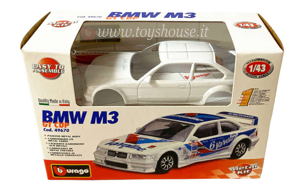 Bburago scala 1:43 articolo 49670 1:43 Kit Collection BMW M3 GT Cup