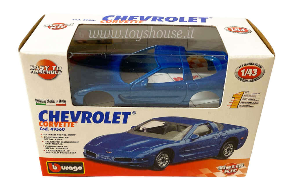 Bburago scala 1:43 articolo 49560 1:43 Kit Collection Chevrolet Corvette