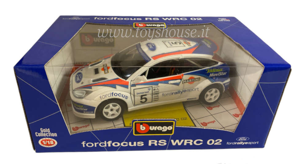 Bburago scala 1:18 articolo 34028 Gold Collection Ford Focus WRC Rally Martini