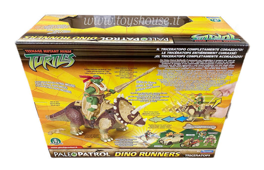 Teenage Mutant Ninja Turtles Paleo Patrol Dino Runners Triceratops & Raffaello Giochi Preziosi Action Figure
