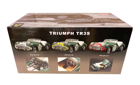 Kyosho 1:18 scale model item 08033 Triumph TR3S Spider 24h Le Mans 1959