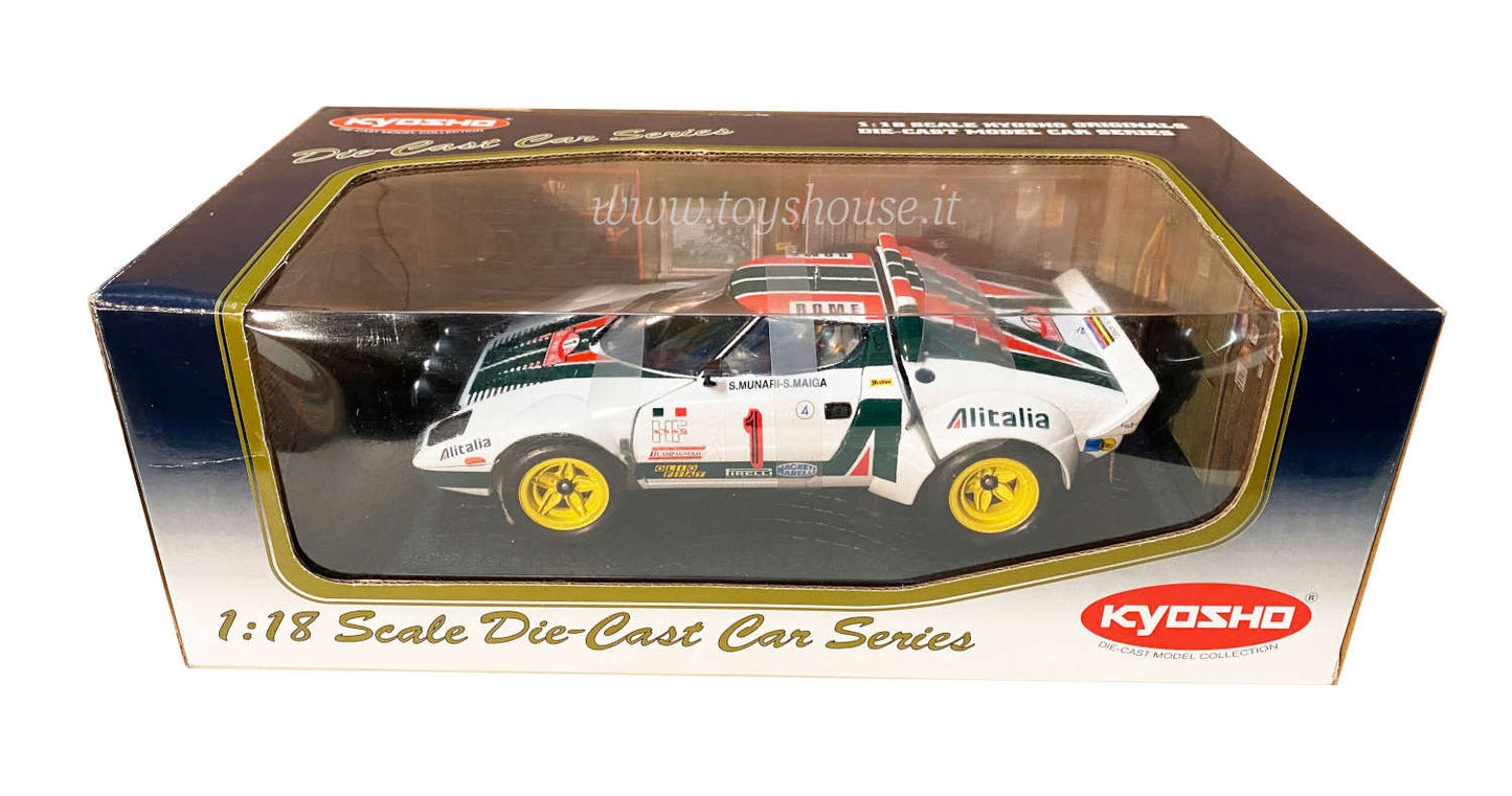 Kyosho 1:18 scale model item 08132A Lancia Stratos HF Rally Monte Carlo 1977