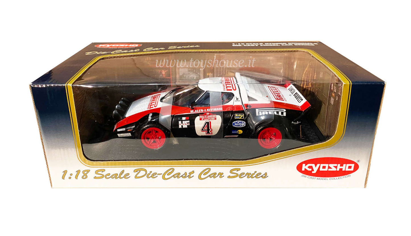 Kyosho 1:18 scale model item 08136B Lancia Stratos HF Rally Sanremo 1978