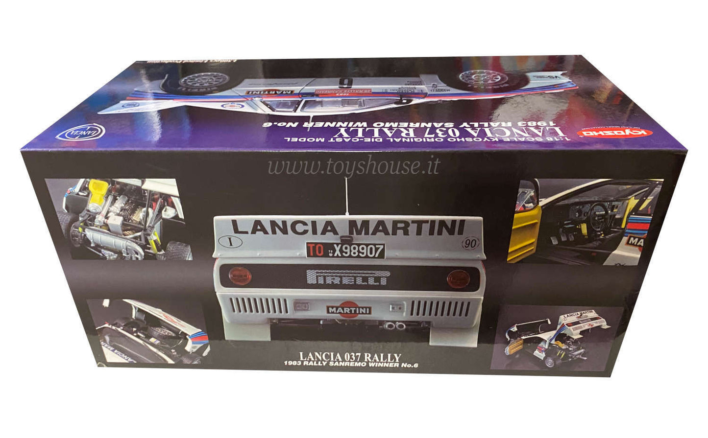 Kyosho 1:18 scale model item 08302F Lancia Rally 037 Rally Sanremo 1983