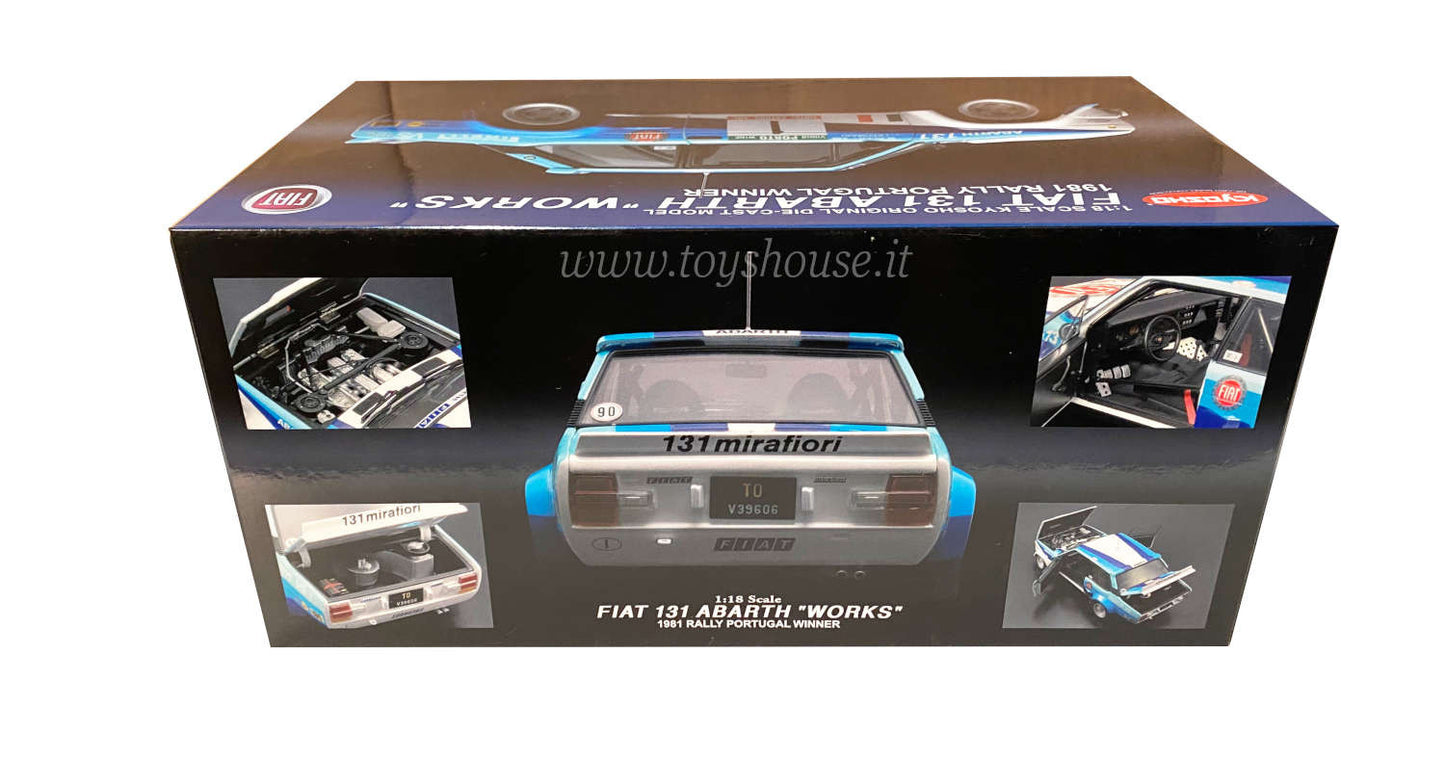 Kyosho 1:18 scale model item 08373B Fiat 131 Abarth Works Rally Portugal 1981
