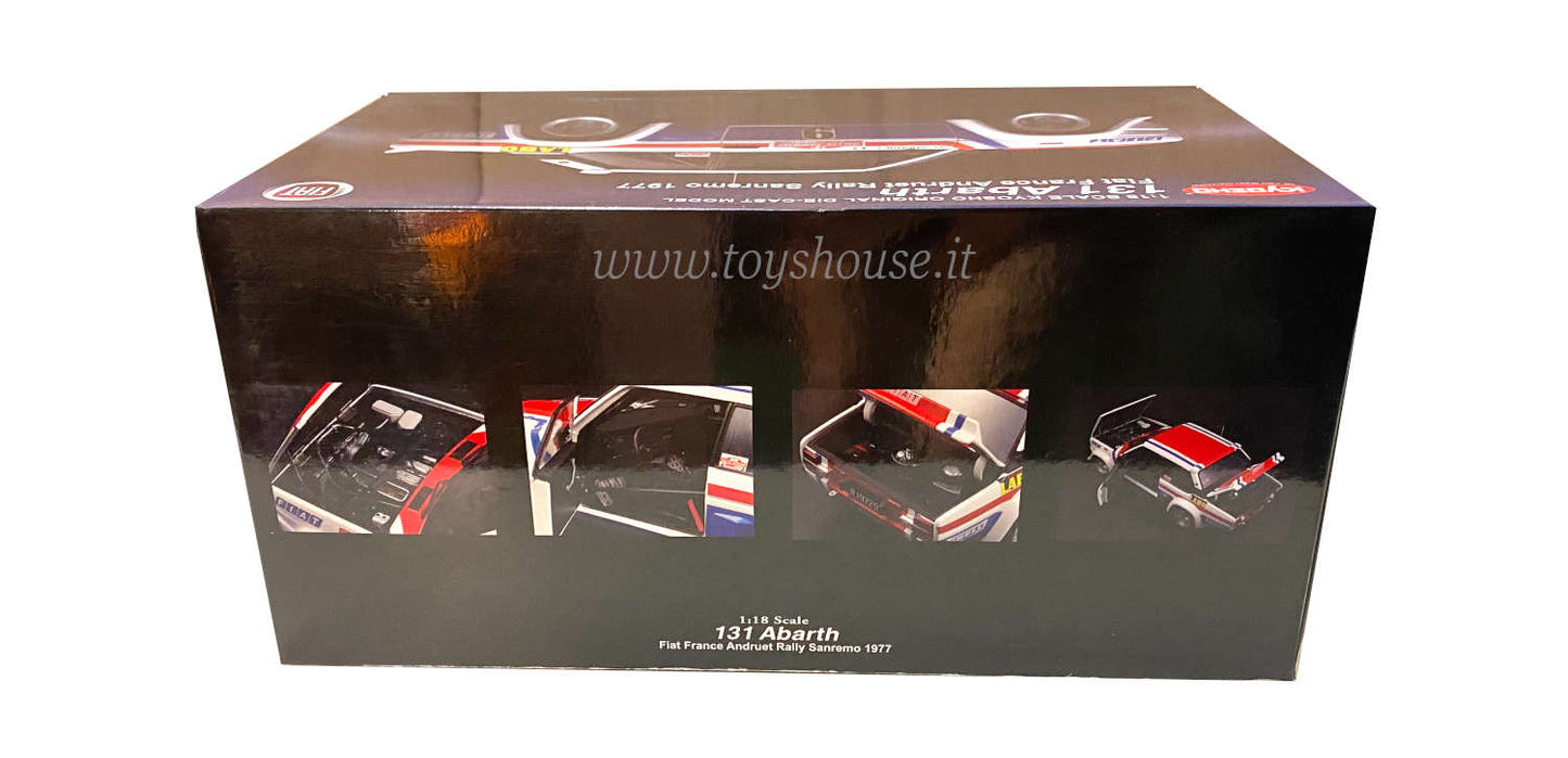 Kyosho 1:18 scale model item 08375A Fiat 131 Abarth Sanremo 1977