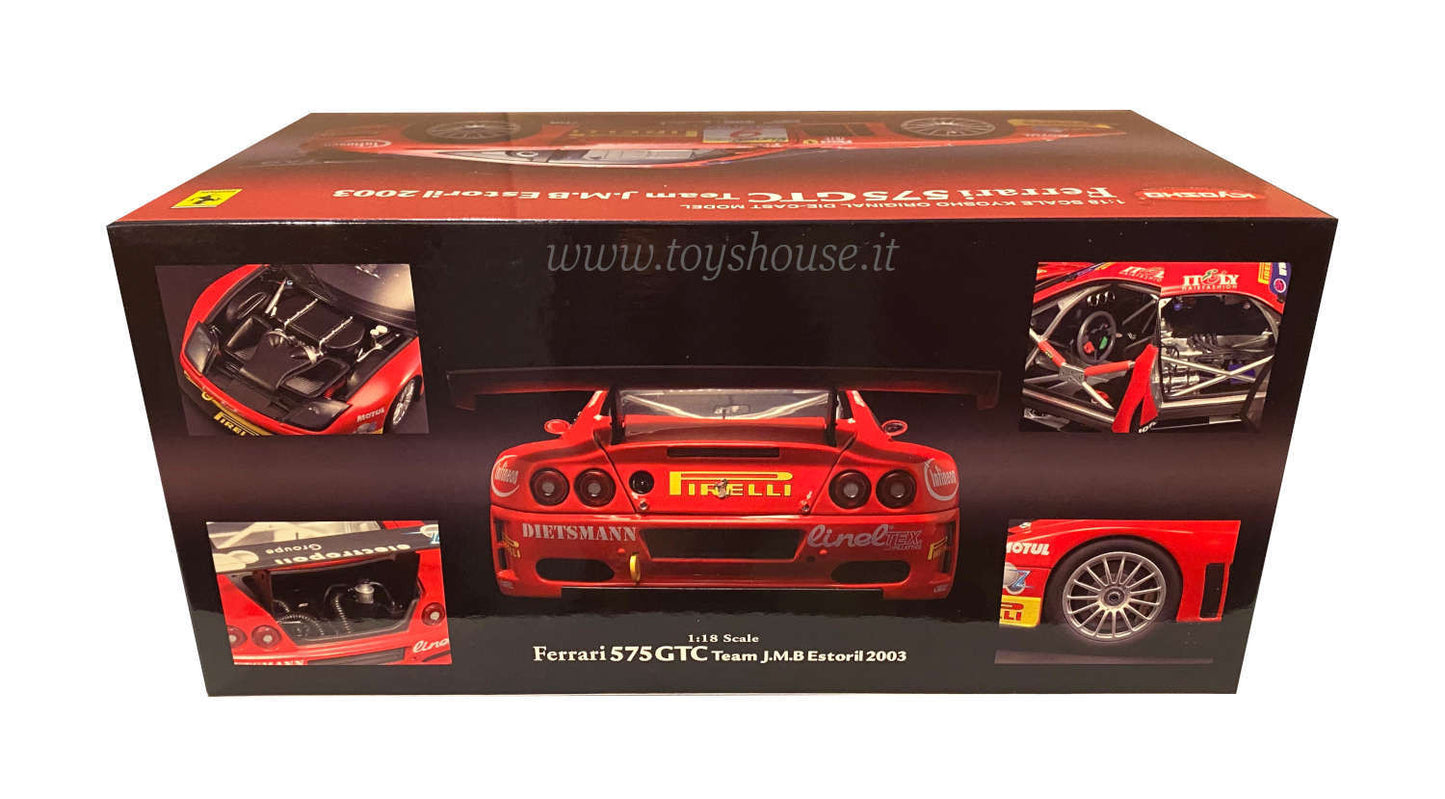 Kyosho 1:18 scale model item 08393B Ferrari 575 GTC Team JMB Estoril 2003