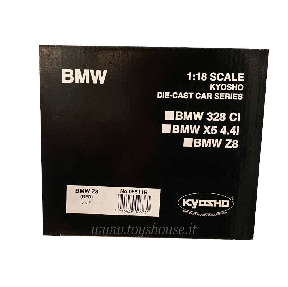 Kyosho 1:18 scale model item 08511R BMW Z8 Spider 1999
