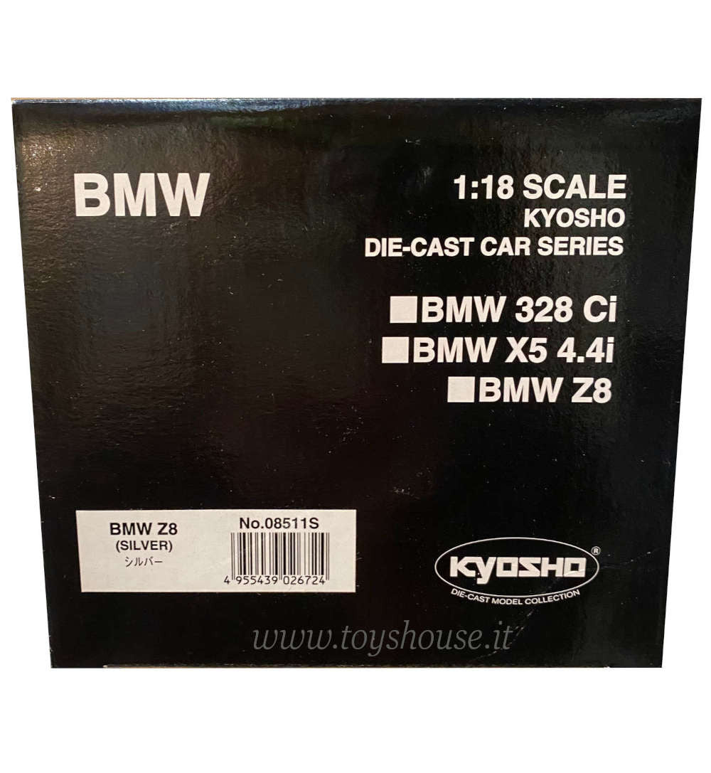Kyosho 1:18 scale model item 08511S BMW Z8 Spider 1999