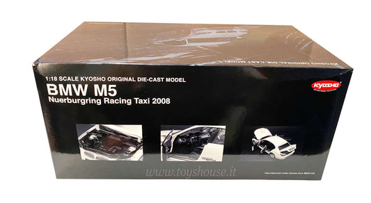 Kyosho 1:18 scale model item 08593RTB BMW M5 Nurburgring Racing Taxi 2008