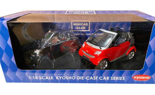 Kyosho 1:18 scale model item 09101R Smart Cabrio Set 2002