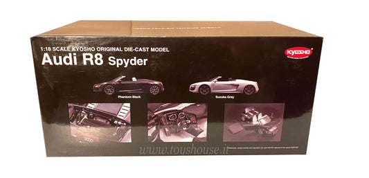 Kyosho 1:18 scale model item 09217PBK Audi R8 Spyder