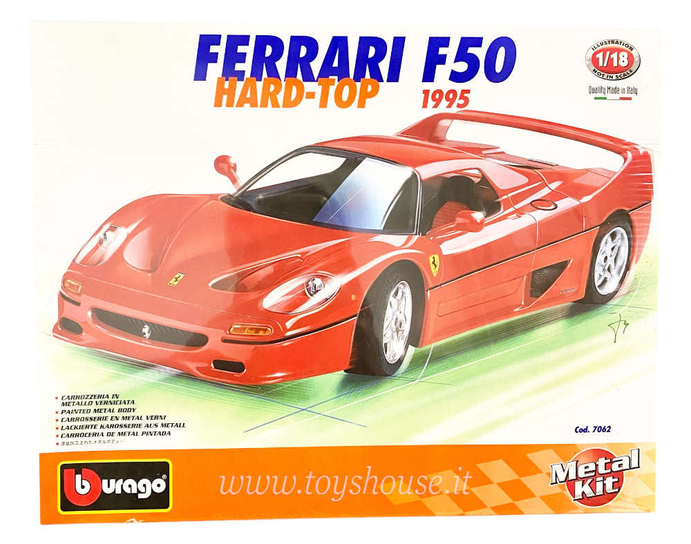 Bburago 1:18 scale item 7062 Kit Collection Ferrari F50 Hard-top