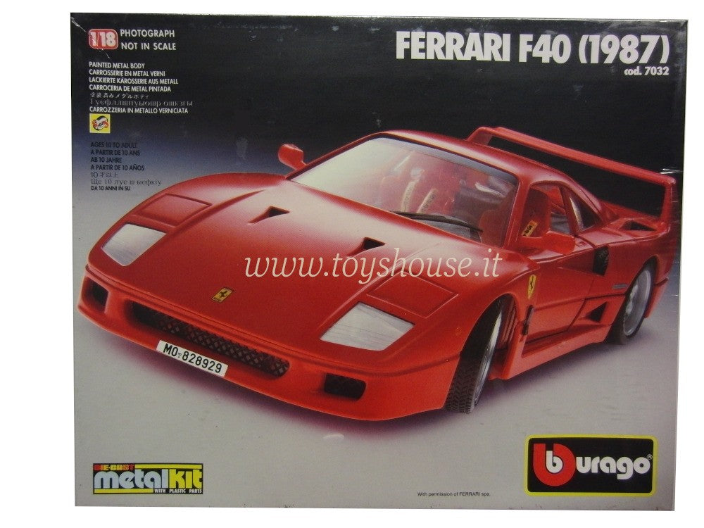 Bburago scala 1:18 articolo 7032 Kit Collection Ferrari F40