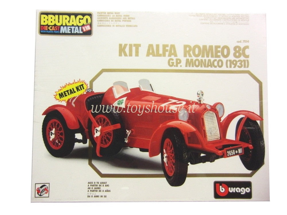 Bburago scala 1:18 articolo 7014 Kit Collection Alfa Romeo 8C 2300 GP Monaco