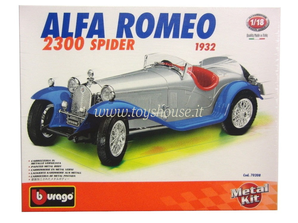 Bburago scala 1:18 articolo 70208 Kit Collection Alfa Romeo 2300 Spider