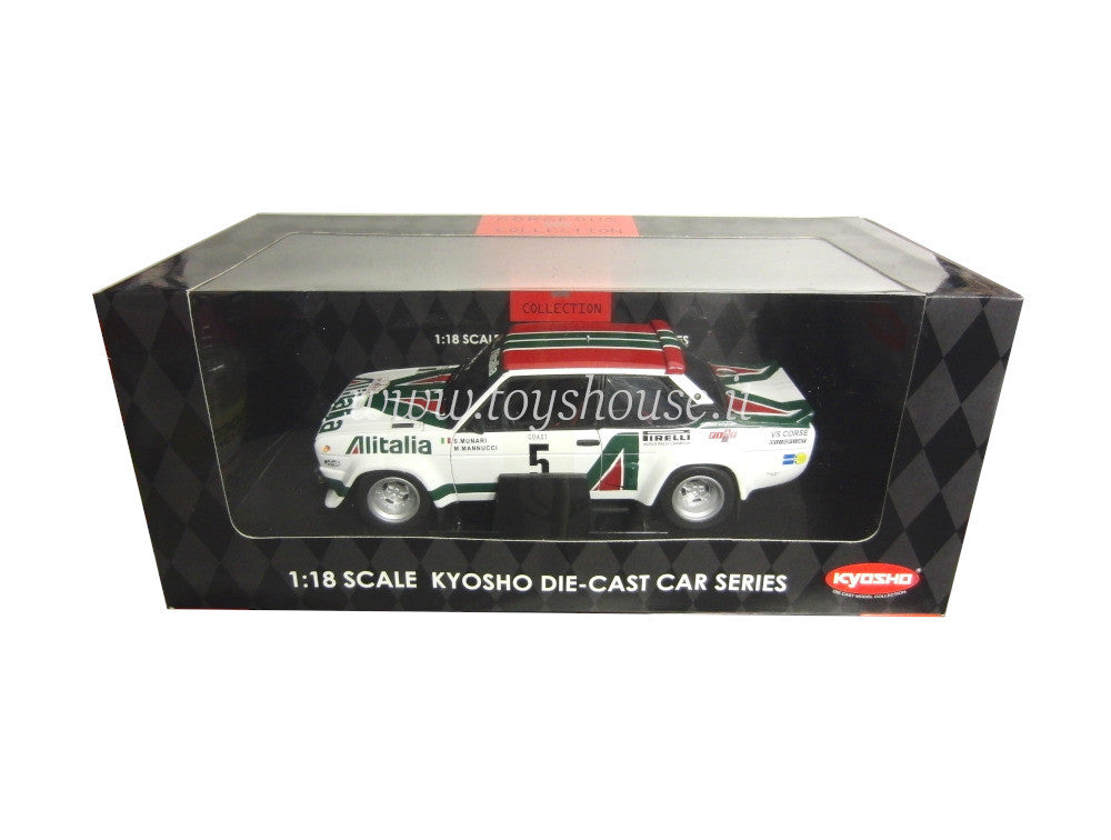 Kyosho 1:18 scale item 08371C Fiat 131 Abarth Rally Tour de Corse 1978 Alitalia Livery