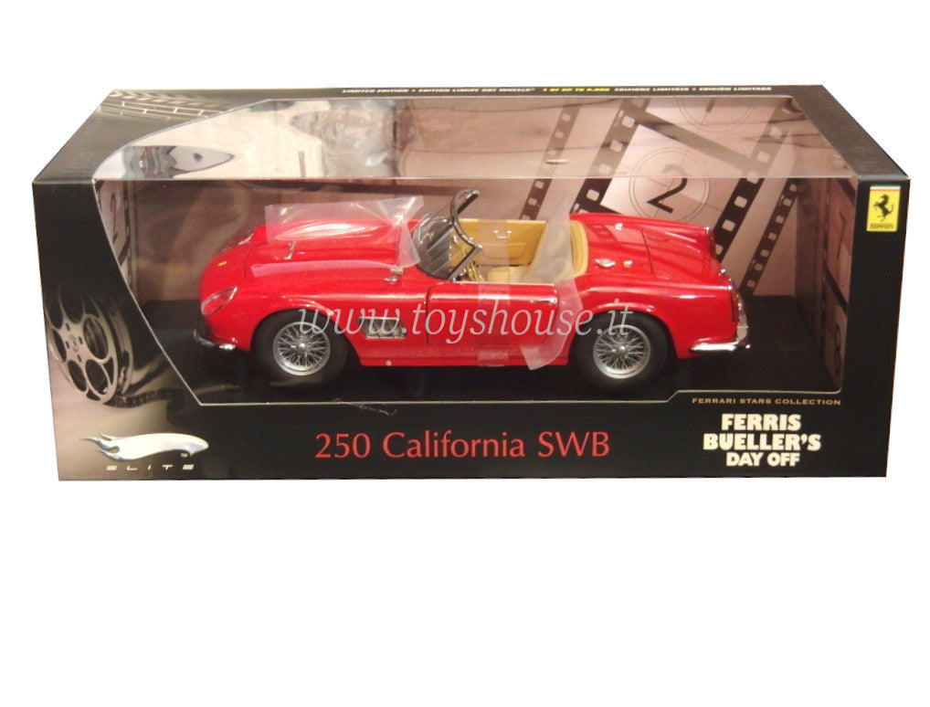 Hot Wheels scala 1:18 articolo P9910 Elite Ferrari 250 California Spider "SWB" Ferris Bueller's Day Off Ed.Lim. 5000 pz