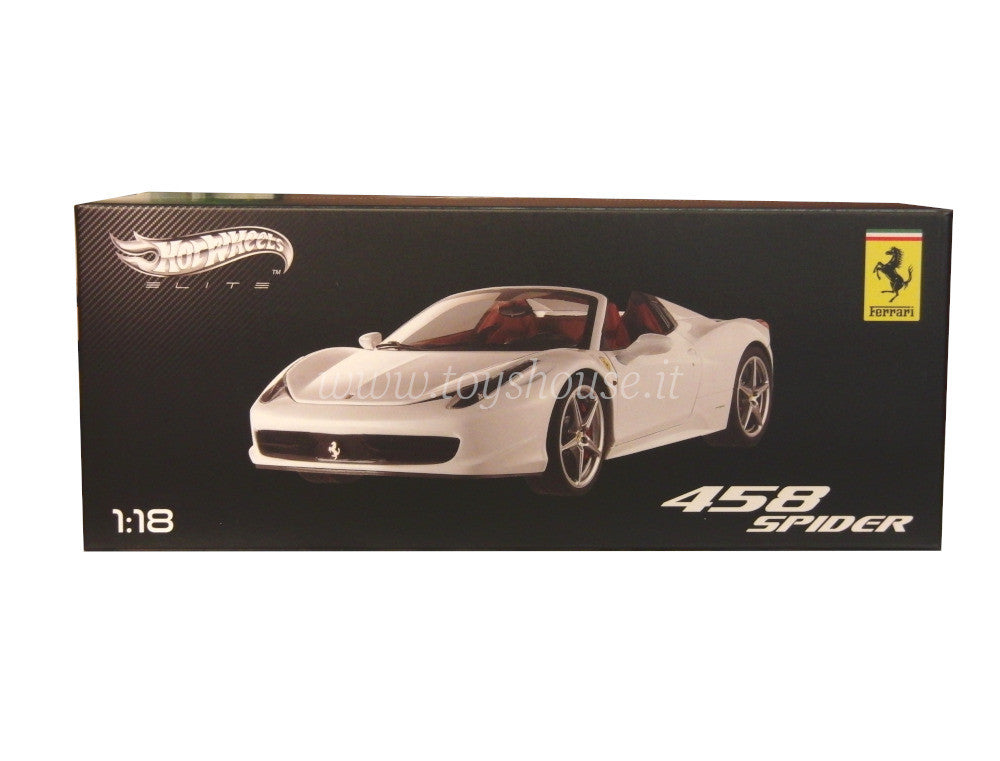 Hot Wheels 1:18 scale item W1178 Elite Ferrari 458 Italia Spider Limited Edition 5000 pcs