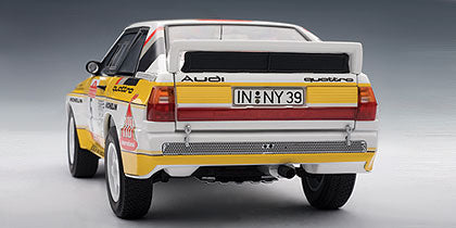 AUTOart 1:18 Artikel 88405 Millennium Collection Audi Sport Quattro Rallye Sanremo 1984 Nr. 5 W.Roehr/H.Geistdoer Fer