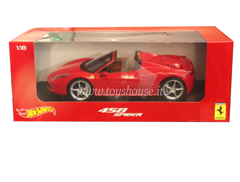 Hot Wheels scala 1:18 articolo X5527 Foundation Ferrari 458 Italia Spider