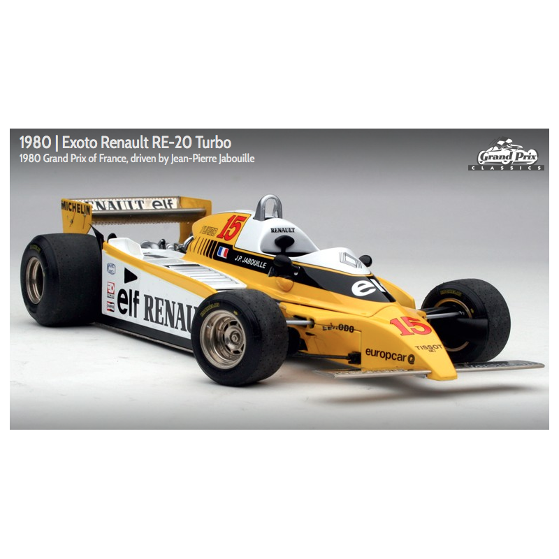 Exoto 1:18 scale item GPC97090 Grand Prix Classics Collection Renault RE-20 Turbo - Jean-Pierre Jabouille