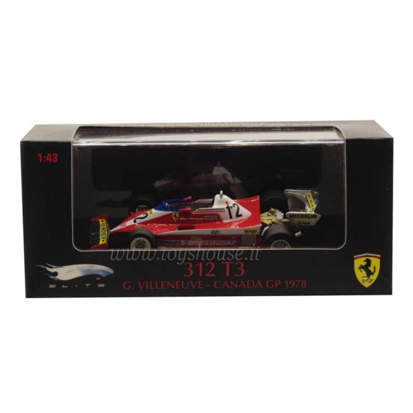 Hot Wheels scala 1:43 articolo T6272 Elite Ferrari 312 T3 Villeneuve 1978 (Vince GP Canada) Ed.Lim. 5000 pz