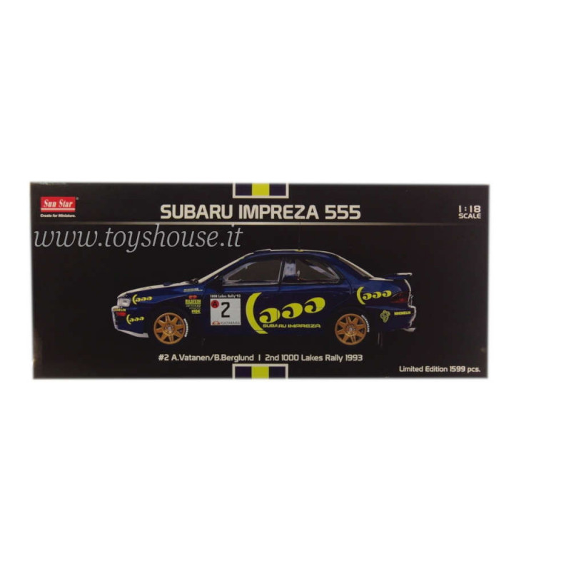 Sun Star scala 1:18 articolo 5501 Classic Rally Collectibles Subaru Impreza 555 1000 Lakes Rally 1993 Limited Edition 1599 pcs