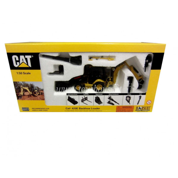 Norscot CAT scala 1:50 articolo 55143 CAT 420E Center Pivot Backhoe Loader