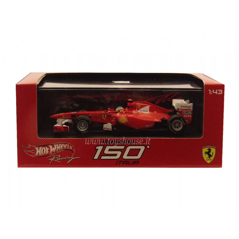 Hot Wheels scala 1:43 articolo W1075 Racing Ferrari F2011 Alonso 2011 (150o Anniversario Unità d'Italia)