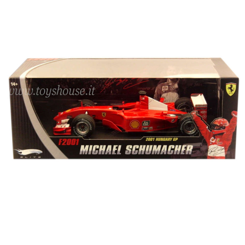 Hot Wheels scala 1:18 articolo N2075 Elite Ferrari F2001 Schumacher 2001 (Vince GP Ungheria) Ed.Lim. 5555 pz
